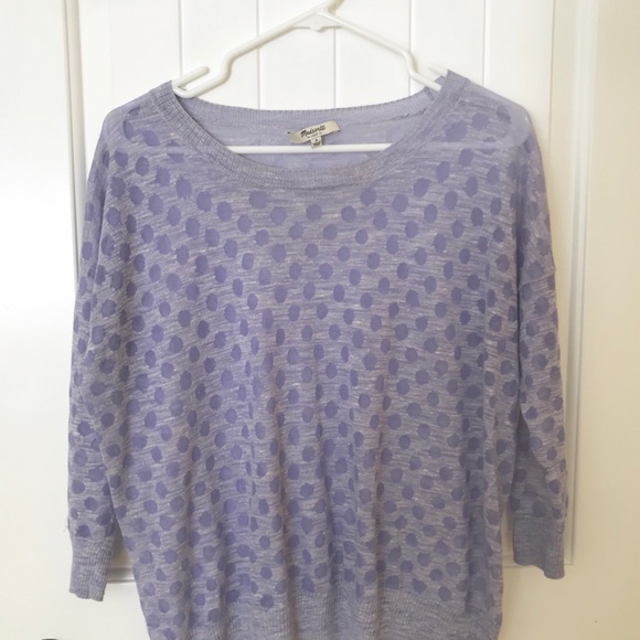 Madewell lavender polka dot sweater- sheer - Picture 1 of 3